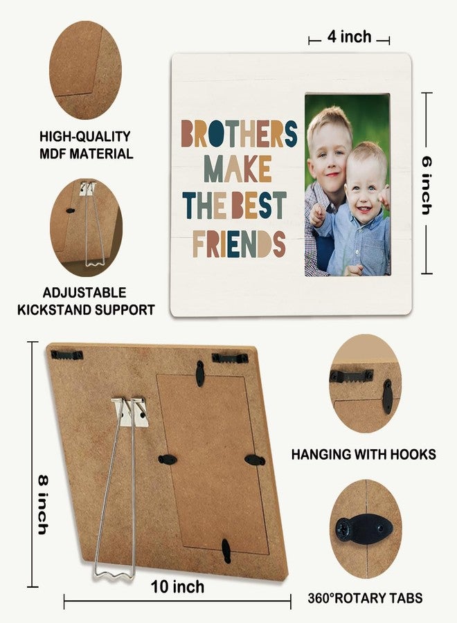 Wheatwin Brother Picture Frame, Brother Gifts, Funny Brother Gifts, Brother Gifts for Christmas, Brother Gifts from Brother Sister, Brother Make the Best Friends Photo Frames 4x6 - Image 4
